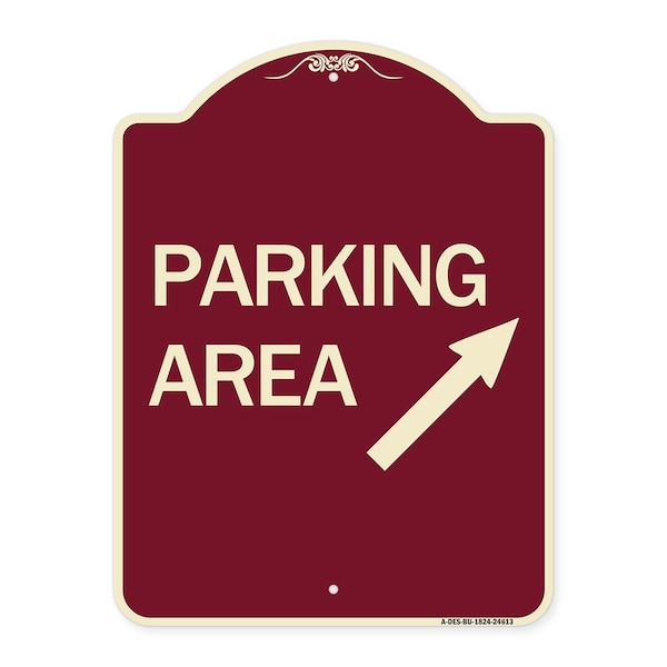 Signmission Parking Area Up Right Arrow Symbol Heavy-Gauge Aluminum Architectural Sign, 24" x 18", BU-1824-24613 A-DES-BU-1824-24613 - main